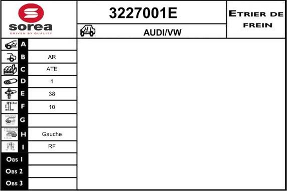 Sera 3227001E - Bremžu suports ps1.lv