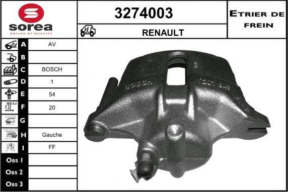 Sera 3274003 - Bremžu suports ps1.lv