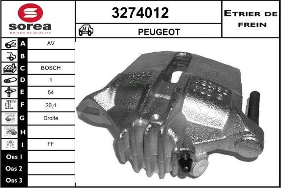 Sera 3274012 - Bremžu suports ps1.lv