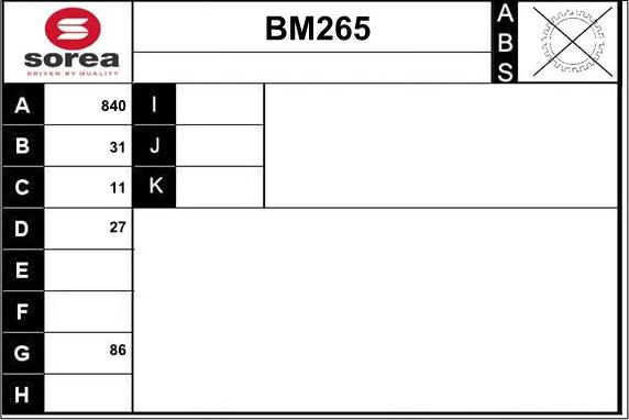 Sera BM265 - Piedziņas vārpsta ps1.lv