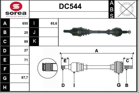 Sera DC544 - Piedziņas vārpsta ps1.lv