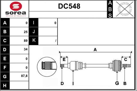 Sera DC548 - Piedziņas vārpsta ps1.lv