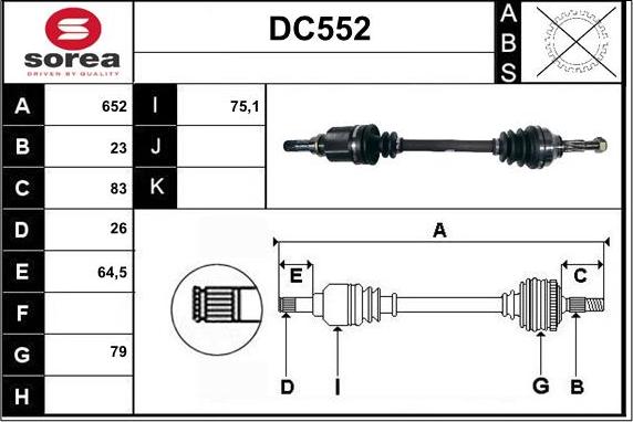 Sera DC552 - Piedziņas vārpsta ps1.lv