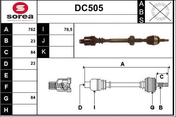Sera DC505 - Piedziņas vārpsta ps1.lv