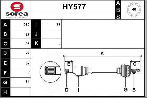 Sera HY577 - Piedziņas vārpsta ps1.lv