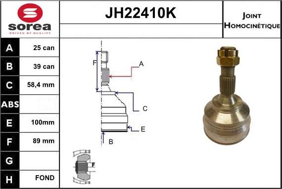 Sera JH22410K - Šarnīru komplekts, Piedziņas vārpsta ps1.lv