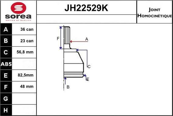 Sera JH22529K - Šarnīru komplekts, Piedziņas vārpsta ps1.lv