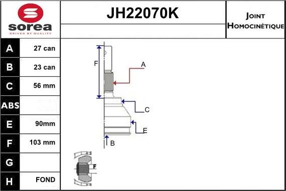 Sera JH22070K - Šarnīru komplekts, Piedziņas vārpsta ps1.lv