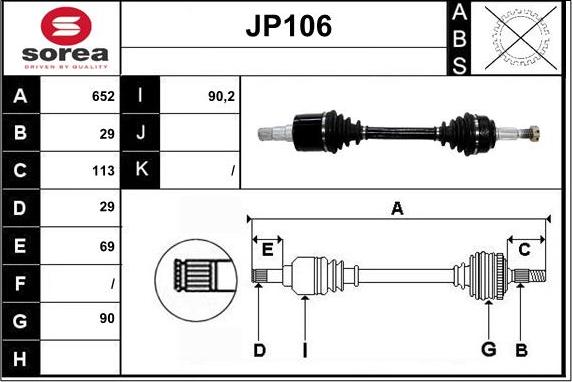 Sera JP106 - Piedziņas vārpsta ps1.lv
