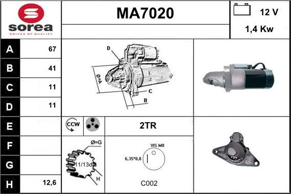 Sera MA7020 - Starteris ps1.lv