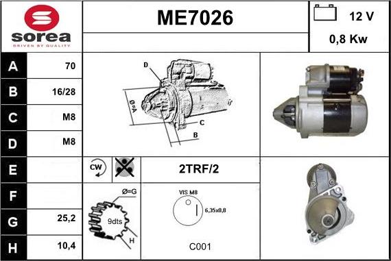 Sera ME7026 - Starteris ps1.lv