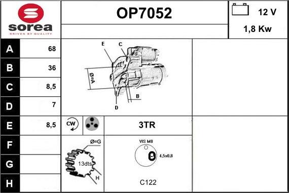 Sera OP7052 - Starteris ps1.lv