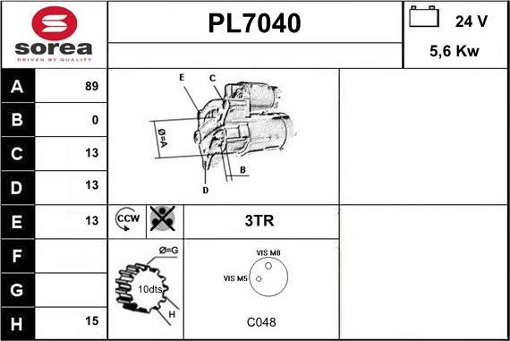 Sera PL7040 - Starteris ps1.lv