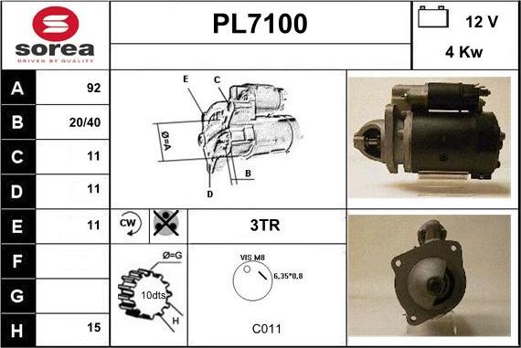 Sera PL7100 - Starteris ps1.lv