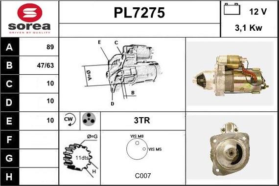 Sera PL7275 - Starteris ps1.lv