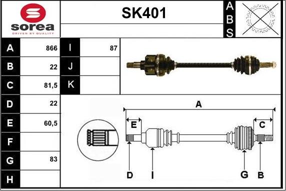 Sera SK401 - Piedziņas vārpsta ps1.lv