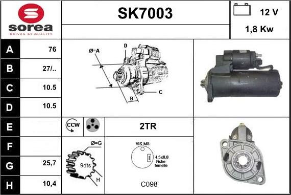 Sera SK7003 - Starteris ps1.lv