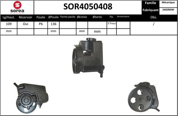 Sera SOR4050408 - Hidrosūknis, Stūres iekārta ps1.lv