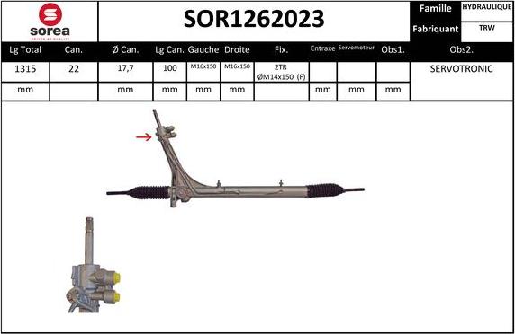 Sera SOR1262023 - Stūres mehānisms ps1.lv