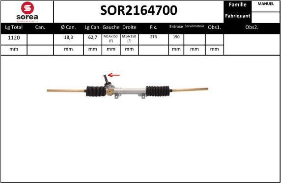 Sera SOR2164700 - Stūres mehānisms ps1.lv