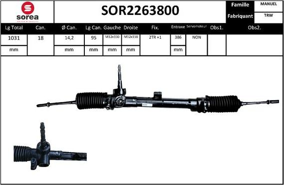 Sera SOR2263800 - Stūres mehānisms ps1.lv