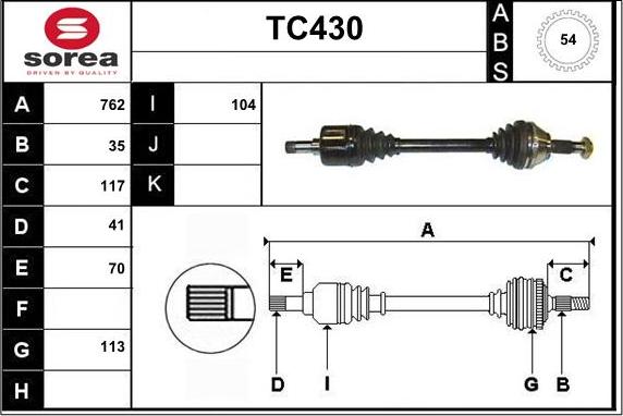 Sera TC430 - Piedziņas vārpsta ps1.lv