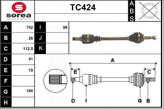 Sera TC424 - Piedziņas vārpsta ps1.lv