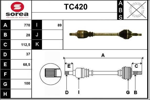 Sera TC420 - Piedziņas vārpsta ps1.lv