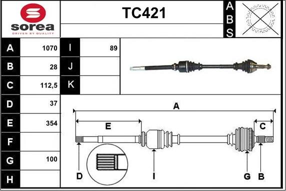 Sera TC421 - Piedziņas vārpsta ps1.lv