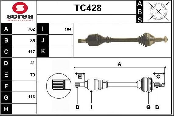 Sera TC428 - Piedziņas vārpsta ps1.lv