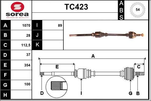 Sera TC423 - Piedziņas vārpsta ps1.lv