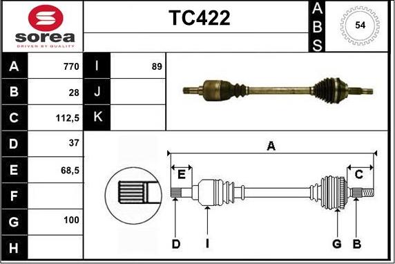 Sera TC422 - Piedziņas vārpsta ps1.lv