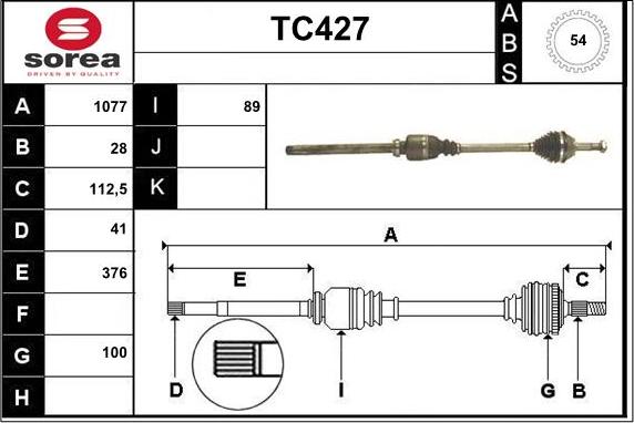 Sera TC427 - Piedziņas vārpsta ps1.lv
