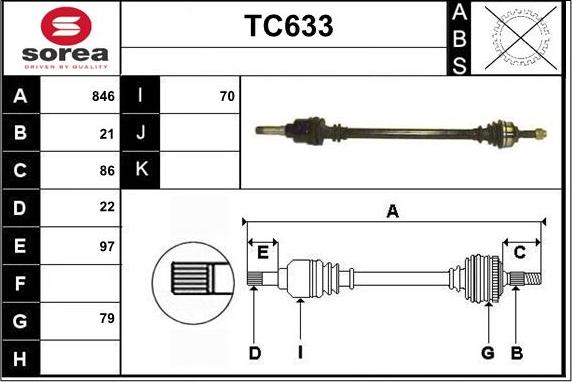 Sera TC633 - Piedziņas vārpsta ps1.lv