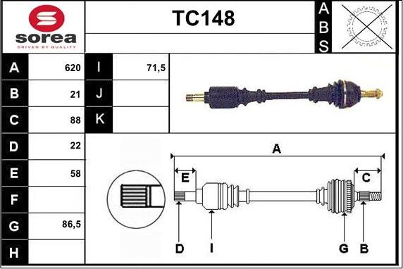 Sera TC148 - Piedziņas vārpsta ps1.lv