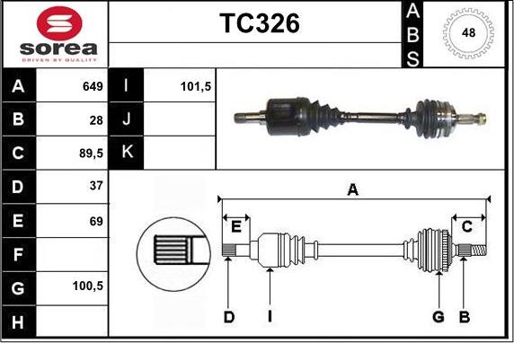 Sera TC326 - Piedziņas vārpsta ps1.lv