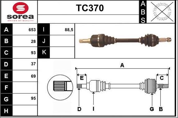 Sera TC370 - Piedziņas vārpsta ps1.lv