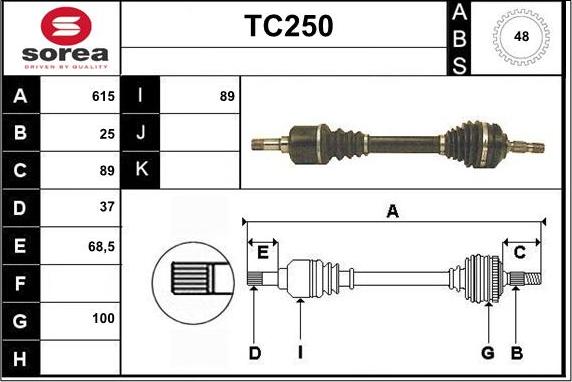 Sera TC250 - Piedziņas vārpsta ps1.lv