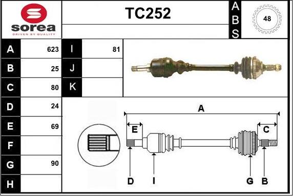 Sera TC252 - Piedziņas vārpsta ps1.lv