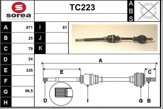 Sera TC223 - Piedziņas vārpsta ps1.lv