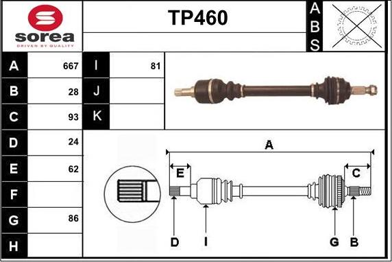Sera TP460 - Piedziņas vārpsta ps1.lv