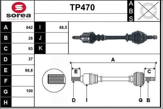 Sera TP470 - Piedziņas vārpsta ps1.lv