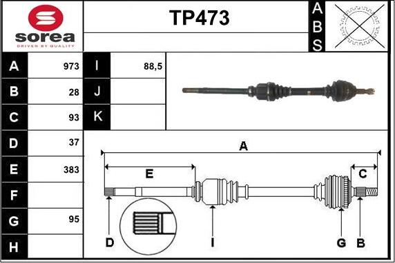 Sera TP473 - Piedziņas vārpsta ps1.lv