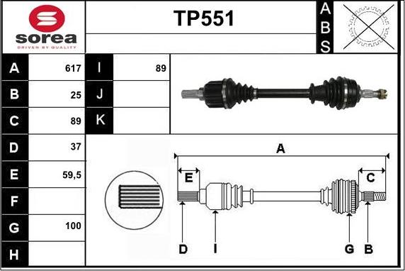 Sera TP551 - Piedziņas vārpsta ps1.lv