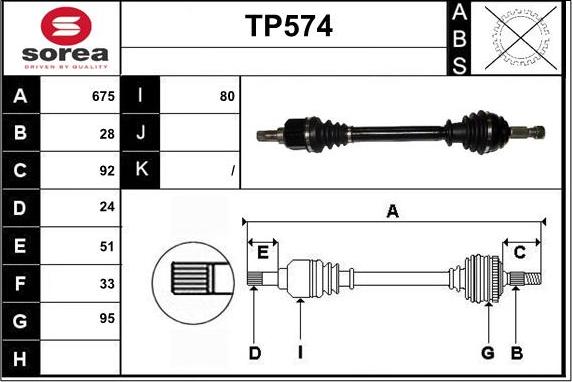 Sera TP574 - Piedziņas vārpsta ps1.lv