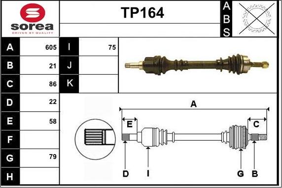 Sera TP164 - Piedziņas vārpsta ps1.lv