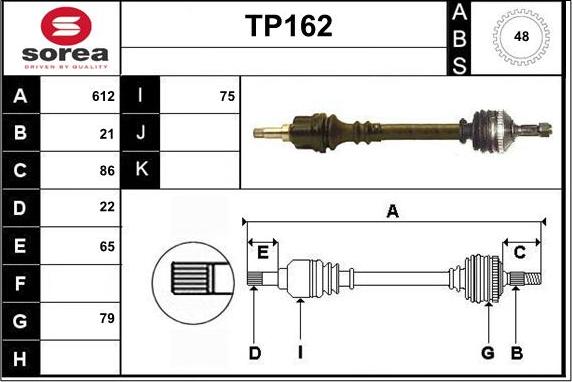 Sera TP162 - Piedziņas vārpsta ps1.lv