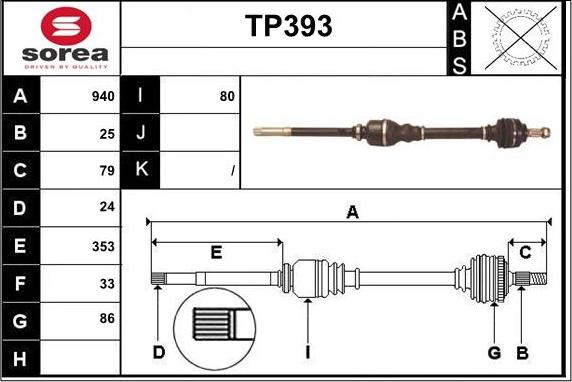 Sera TP393 - Piedziņas vārpsta ps1.lv