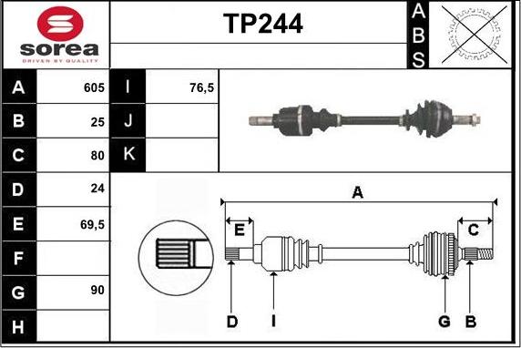 Sera TP244 - Piedziņas vārpsta ps1.lv