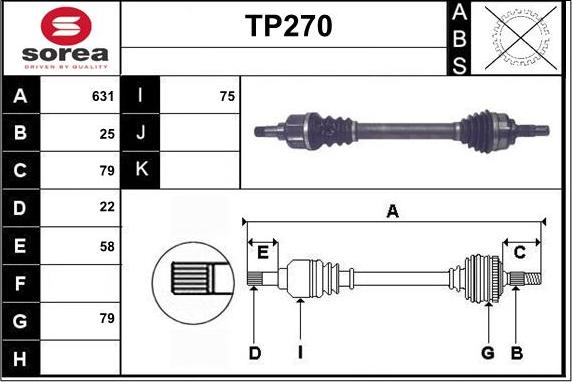 Sera TP270 - Piedziņas vārpsta ps1.lv